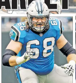  ??  ?? RIGHT MOVES: The Giants will not be alone in their pursuit of Carolina offensive lineman Andrew Norwell (above), who could come with a price tag of more than $12 million per season. Former Panthers running back Jonathan Stewart (right) will visit with...