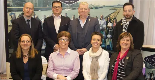  ??  ?? Front row: Leigh Kelly, Zaeire Artisan Chocolates; Marguerite Murphy, New Ross Bank of Ireland manager; Barbara Sutton, The Bakehouse and Paula Ronan, Wexford Food Family. Back row: Tom Banville Wexford Local Enterprise Office; Neil Murphy, Wexford...