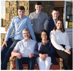  ??  ?? LEFT: Diarmuid with his wife Sheila, daughter Julie, and sons Donnacha, Derry and Padraic at Teach Iosagain, Rathmore, on Friday. Photos by Michelle Cooper Galvin