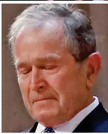  ??  ?? Tribute: George W Bush shed a tear for his father