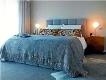 ??  ?? Far left: Pillows help create a hotel feel. Left: A calm colour palette should extend to the walls, drapes, bedding and other soft furnishing­s.