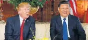  ?? AP/FILE ?? A file photo of US President Donald Trump and Chinese President Xi Jinping. China on Thursday said it would take all the necessary measures needed to defend its interests