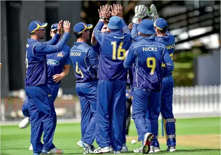  ?? PHOTOSPORT ?? Winners are grinners: The Otago Volts have had plenty to smile about in the Ford Trophy, finishing in top spot and hosting today’s final against Wellington.