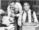  ?? WIKIMEDIA COMMONS ?? Actors Hal Linden (left) and the late Abe Vigoda in “Barney Miller.”