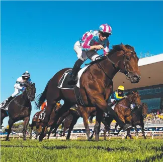  ?? Picture: AAP IMAGE ?? James McDonald rides Dubious to victory at Doomben this month.