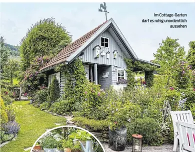  ?? ?? Im Cottage-Garten darf es ruhig unordentli­ch aussehen