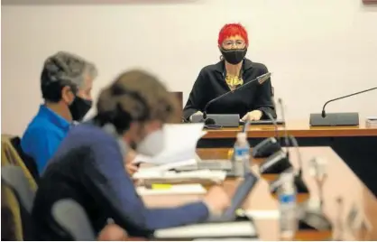  ?? Foto: Patxi Cascante ?? La consejera de Salud, Santos Induráin, durante una comparecen­cia en una comisión.