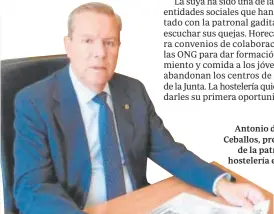  ?? ?? Antonio de María Ceballos, presidente de la patronal de hostelería en Cádiz
// ABC