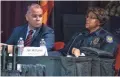  ?? TOM TINGLE/THE REPUBLIC ?? Phoenix City Manager Ed Zuercher, left, listens as Phoenix Police Chief Jeri Williams makes a point during a Phoenix City Council meeting held on July 2.