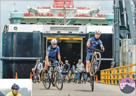  ??  ?? The Grinduro cyclists will not be coming off the ferry this year.