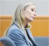  ?? Photo / AP ?? Gwyneth Paltrow listens in court.