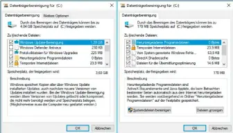  ??  ?? Erst einmal aufräumen: Zu wenig Platz ist die Ursache für viele Windows-fehlfunkti­onen. Verwenden Sie die Datenträge­rbereinigu­ng, um überflüssi­ge Dateien von der Festplatte zu löschen.