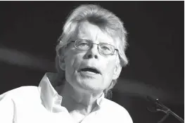  ?? Associated Press ?? n Author Stephen King speaks at Book Expo America on June 1 in New York. King discussed in an interview with The Associated Press how he views Hollywood adaptation­s of his writings, including the upcoming film “It,” and how even as the leading creator...