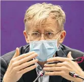  ?? PHOTO: THOMAS PETER/ REUTERS ?? Advice: Bruce Aylward of the World Health Organisati­on at a news conference on Covid-19 in Beijing, China.