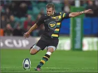  ??  ?? PEN PAL: Match-winner Stephen Myler takes a penalty