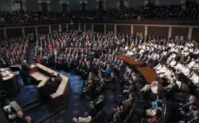  ?? J. SCOTT APPLEWHITE — THE ASSOCIATED PRESS ?? President Donald Trump delivers his State of the Union address Feb. 5 to a joint session of Congress on Capitol Hill in Washington.