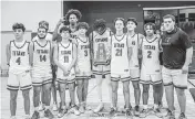  ?? Photo Courtesy True North Basketball ?? The True North boys' basketball team defeated Miami Christian 76-67 for its second straight district title.
