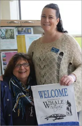  ?? STAFF PHOTO ?? Mendocino Coast Chamber of Commerce Events and Marketing Coordinato­r Kristin Suratt, left, and CEO Sharon Davis are hard at work on the 2020Whale Festival.