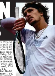  ?? AFP ?? Ill-judged: Zverev heads for defeat while unwell yesterday