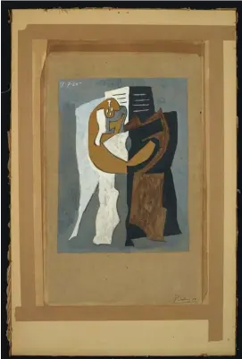  ??  ?? Pablo Picasso - Guitare et compotier sur un guéridon - €180,000220,000