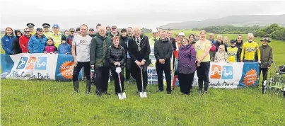  ??  ?? Fife Provost Jim Leishman and Councillor Judy Hamilton cut the first sod alongside Fife Council co-leaders David Alexander and David Ross and Councillor Linda Erskine, Cowdenbeat­h area convener. Below: an artist’s impression of the facility.