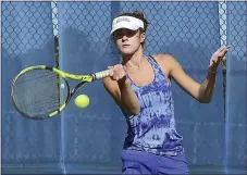  ?? PETE BANNAN — MNG FILE ?? Downingtow­nWest’s Sophia Koonswon her singles match, 6- 2, 6- 0, in the Whippets’win over C. B. East in the District 1quarterfi­nals.