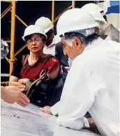  ??  ?? Rajabai Clock Tower undergoing restoratio­n; Somaya and Ratan Tata at TCS Banyan Park, Mumbai From top: