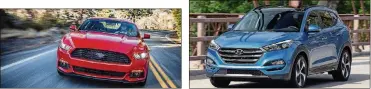  ??  ?? 2015-2019 Ford Mustang 2016-2019 Hyundai Tucson