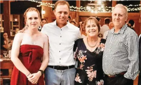  ?? Photo: Contribute­d ?? HAPPIER TIMES: Attending a wedding in October last year as a family are (from left) Sjaan Van Ansem with her brother Alex Van Ansem and parents Sandy and Shane Van Ansem.