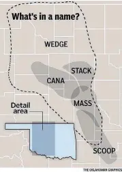  ??  ?? The MASS region (Merger Area STACK/SCOOP) on this map often is referred to as the Merge play in southweste­rn Oklahoma.