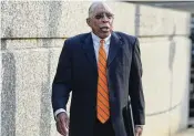  ?? JOHN KUNTZ / CLEVELAND.COM ?? Cleveland Councilman Kenneth Johnson walks to the John F. Seiberling Federal Building and U.S. Courthouse for the start of his trial in Akron in 2021.