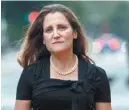  ??  ?? Chrystia Freeland à Washington, mardi matin CAROLYN KASTER ASSOCIATED PRESS