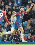  ??  ?? Shock and awe: Andros Townsend’s strike helped Palace to a 3-2 win at the Etihad