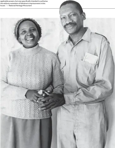  ?? Picture: Tiso Blackstar Group ?? Six years after Zondeni and Robert Sobukwe were wed, he was imprisoned on Robben Island.