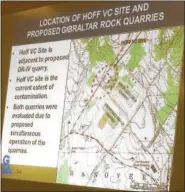  ?? DIGITAL FIRST MEDIA FILE PHOTO ?? This image from a previous New Hanover zoning hearing shows the proximity of the Good’s Oil pollution site to the quarry expansion approved Sept. 7.