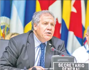  ?? DPA ?? DISTINCION. Luis Almagro fue reconocido por la WJA y el Premio Mundial de la Paz.