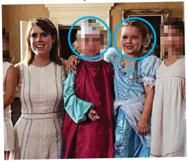  ??  ?? Party at Buckingham Palace: Harper, ringed right, and Stella’s daughter Reiley, ringed left, with Princess Eugenie