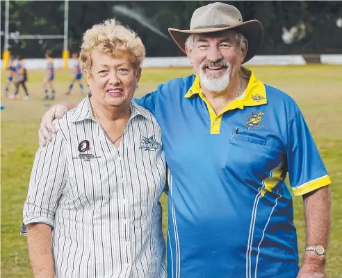  ?? Picture: STEWART McLEAN ?? UNWAVERING SUPPORT: Tom Tassell, pictured with CDRL secretary Pat Bailey when nominated for the NRL One Community Awards in 2012, was instrument­al in all levels of rugby league in Cairns as coach, administra­tor, selector or adviser.