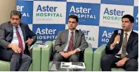  ??  ?? Dr Naveed Ahmed, Dr sachin upadhyaya and Dr sherbaz bichu present findings of the study.