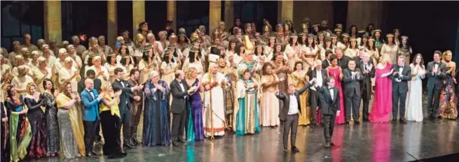  ??  ?? This photo released by the Metropolit­an Opera shows Dmitri Hvorostovs­ky on stage at the 50th anniversar­y of the company’s move to Lincoln Center for the Performing Arts, in New York.