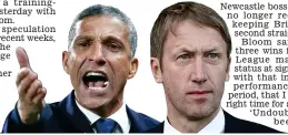  ?? PA ?? Out: Hughton’s role could go to Potter (right)