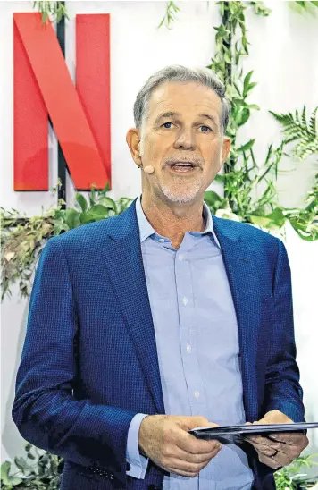  ?? ?? Reed Hastings co-founded Netflix, which started out mailing DVDS to customers, but launched a streaming app in 2007