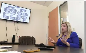  ?? (Arkansas Democrat-Gazette/Staci Vandagriff) ?? Mischa Martin, director of the state Division of Children and Family Services, said employee turnover created a “snowball effect” after Pulaski County saw an increase in children entering the system before the onset of the coronaviru­s pandemic in March 2020.