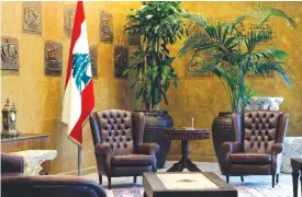  ??  ?? BAABDA: A picture yesterday shows a detail of a room at the presidenti­al palace in Baabda, on the outskirts of Beirut, two days before the parliament elects a new president for a non-renewable six-year term. — AFP