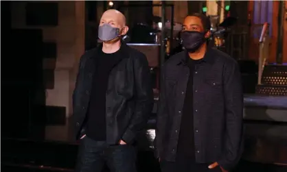  ??  ?? Host Bill Burr and Kenan Thompson during promos on 8 October. Photograph: NBC/NBCU Photo Bank/Getty Images