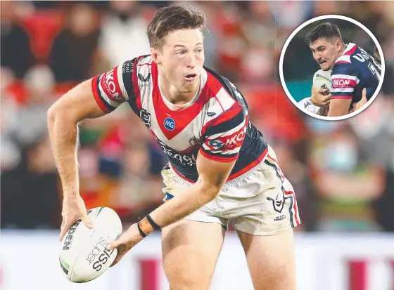  ?? ?? Sam Verrills has signed with the Titans and (inset) Roosters clubmate Fletcher Baker could yet join him on the Gold Coast. Picture: Getty Images