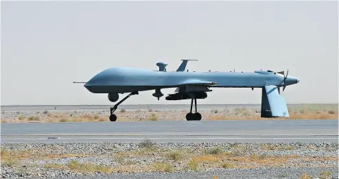  ?? MASSOUD HOSSAINI / POOL / THE ASSOCIATED PRESS FILES ?? In early 2015, the U.S. State Department announced it could expand the sale of armed drones to select allies. At the time, the State Department noted that each export request would meet “a strong presumptio­n of denial.”
