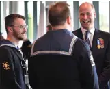  ?? ?? William speaks with sea cadets at the ceremony