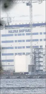  ?? CP PHOTO ?? The Irving Shipbuildi­ng facility is seen in Halifax on Thursday, June 14, 2018. The federal government is giving U.S. defence giant Lockheed Martin the first crack at inking a contract to design Canada’s $60-billion fleet of new warships.