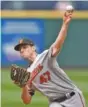  ?? AP PHOTO/TED S. WARREN ?? The Baltimore Orioles’ John Means pitches during the ninth inning of his no-hitter on Wednesday against the host Seattler Mariners.